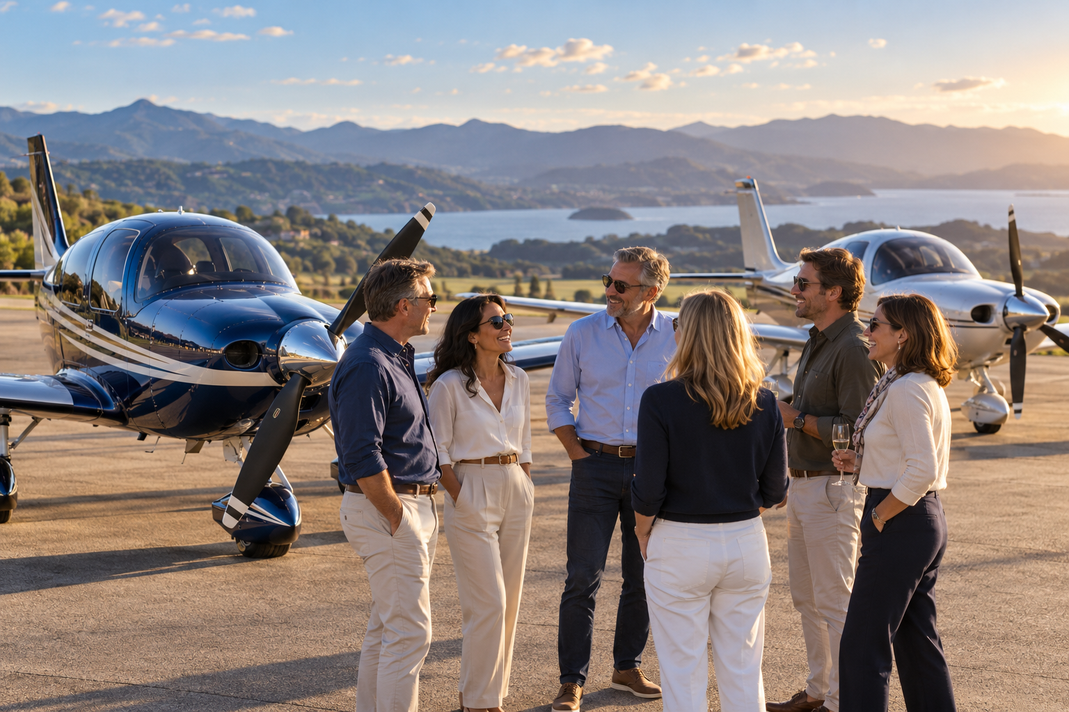Pilots gathered at a fly-in aviation event